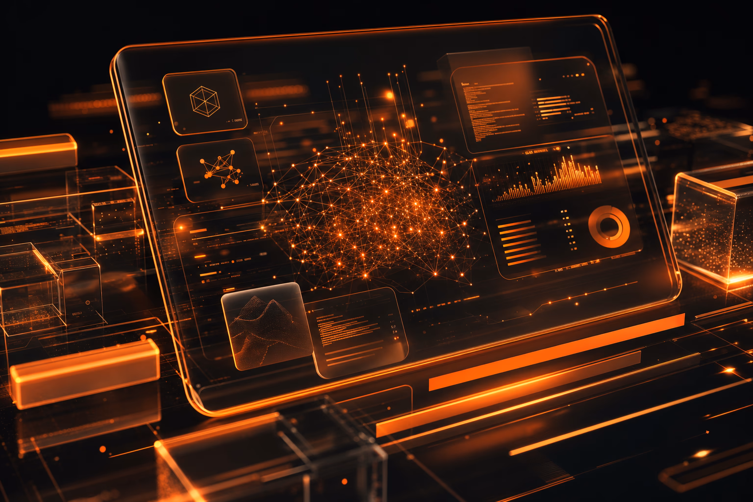 Andrej Karpathy working on screens displaying AI algorithms
